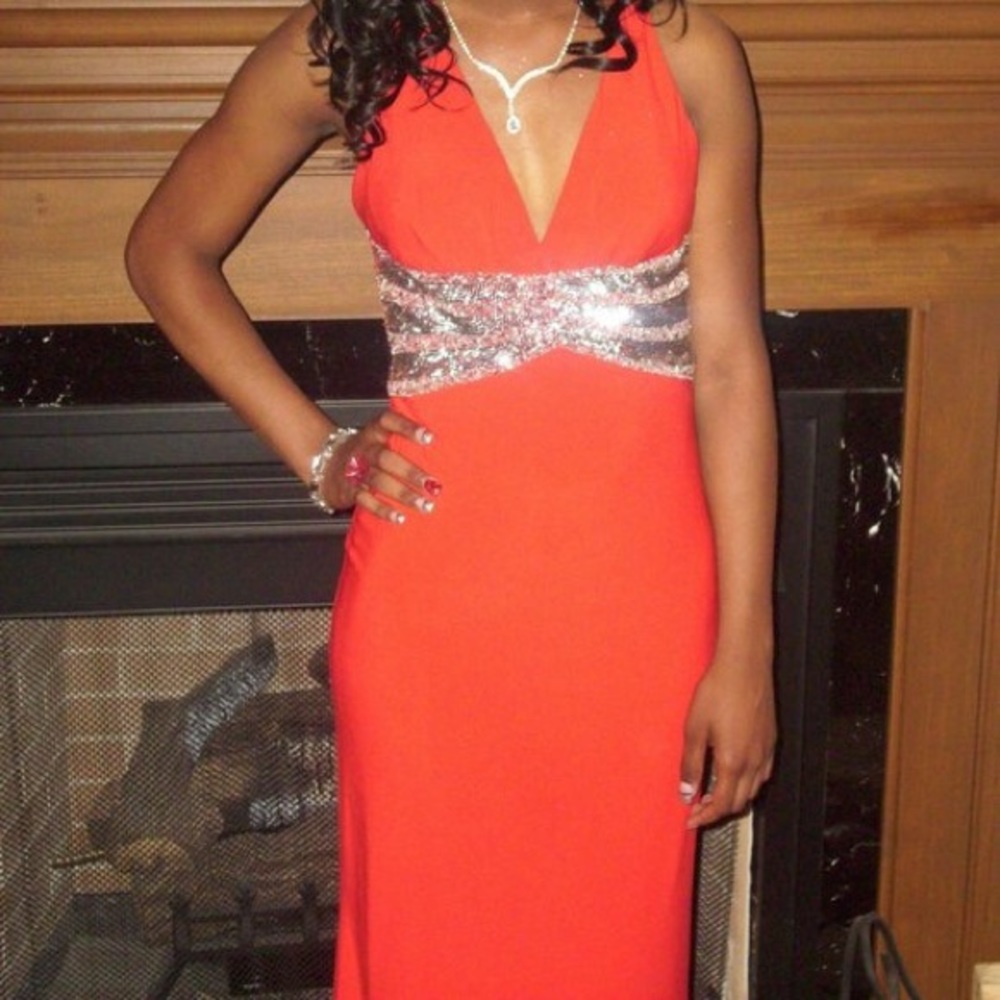 Red and Silver Prom Dress